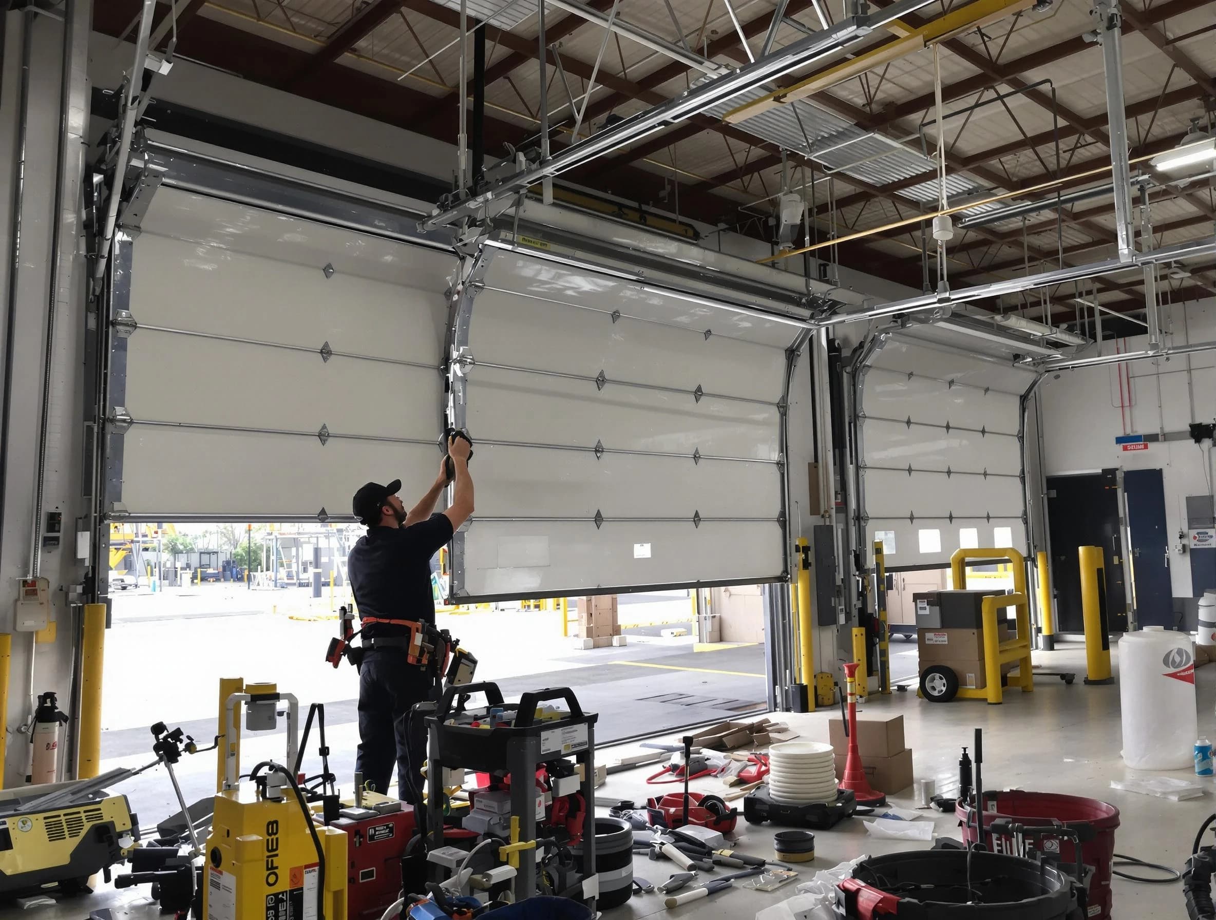 Rio Rancho Garage Door Repair technician performing commercial garage door repair in Rio Rancho