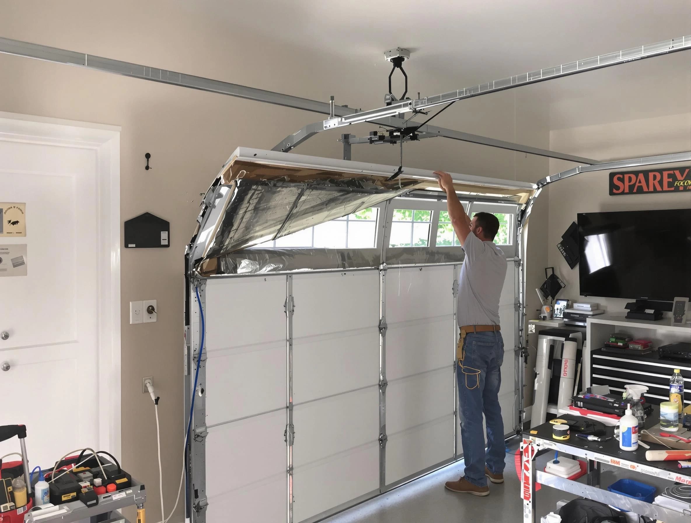Garage door section replacement by Rio Rancho Garage Door Repair in Rio Rancho