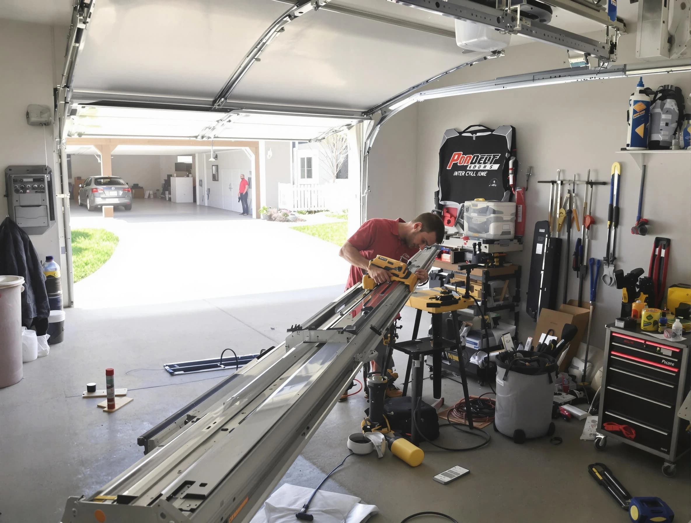 Rio Rancho Garage Door Repair expert performing track repair in Rio Rancho