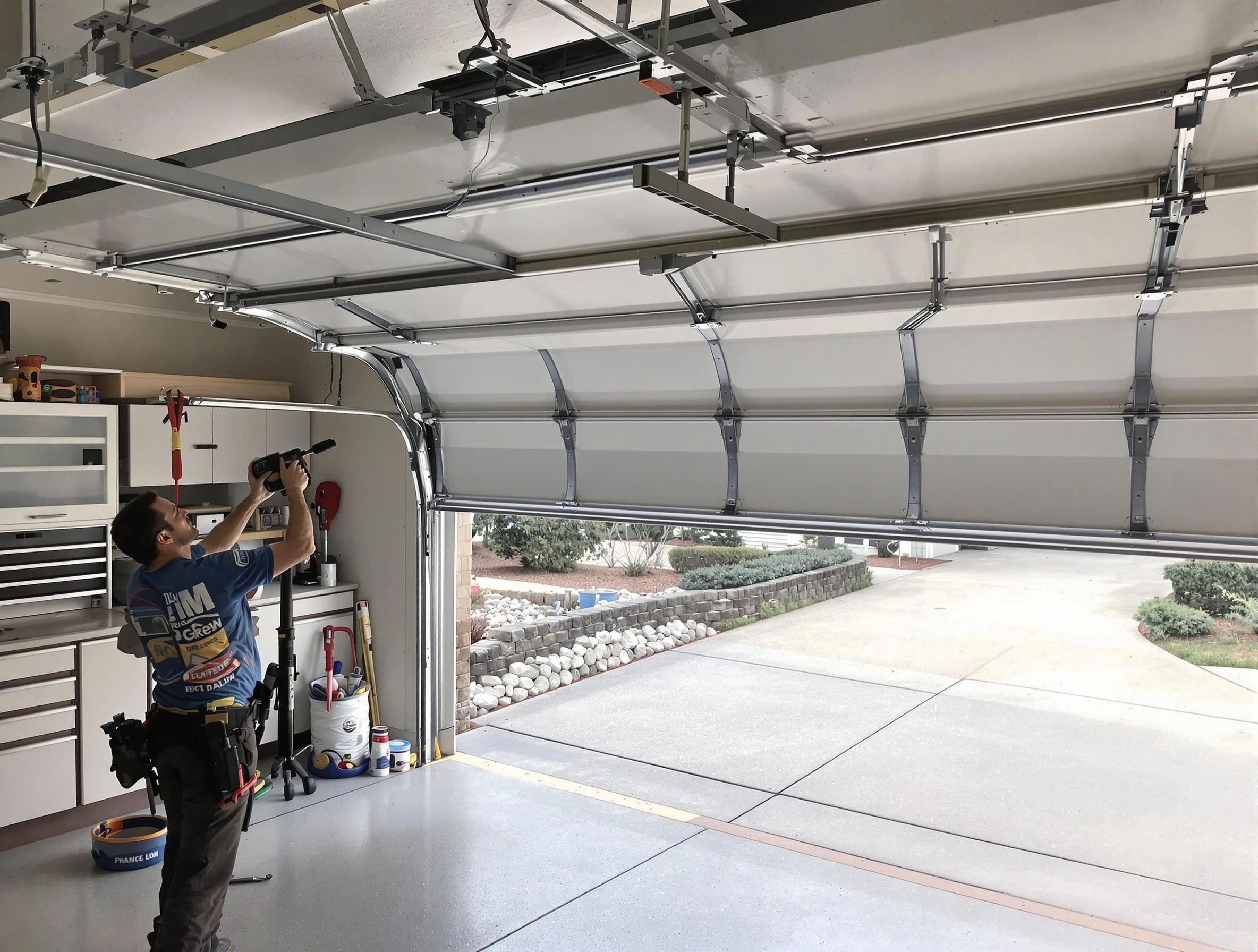 Garage door track repair service by Rio Rancho Garage Door Repair in Rio Rancho